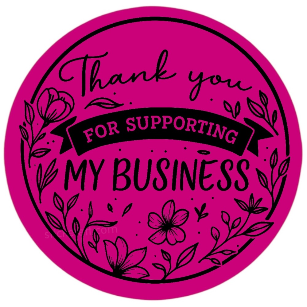 Thank You for Supporting My Business Sticker 2” | Floral Label for Packaging - Picture 2 of 14